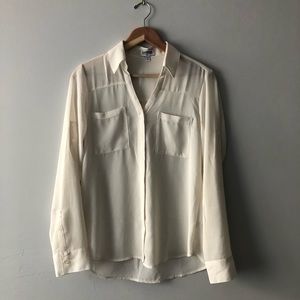 Express Portofino Slim Fit, White Blouse